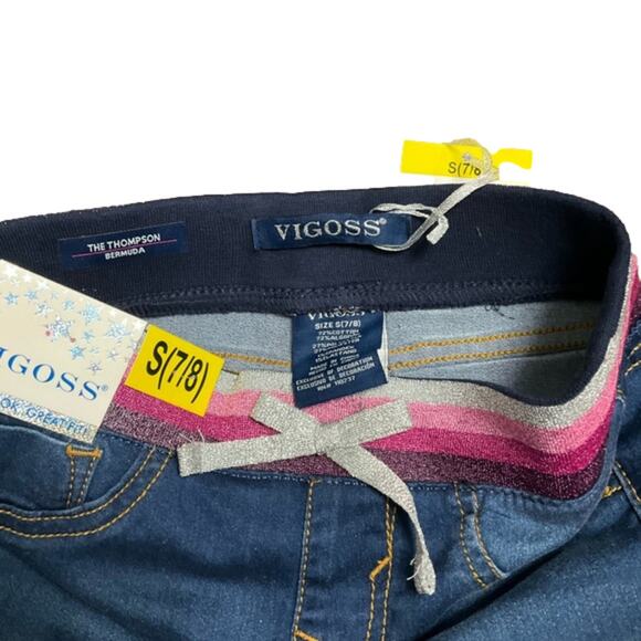 Vigoss Girls Bermuda Jean Shorts Size Small Dark Blue NWT - Picture 3 of 3